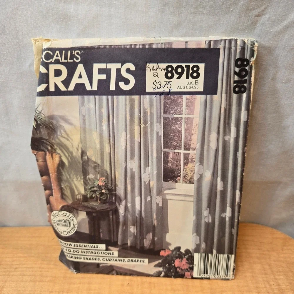 Sewing Patterns Butterick Window Curtains 5349 McCalls‎ Craft 8918 Vintage 1990s